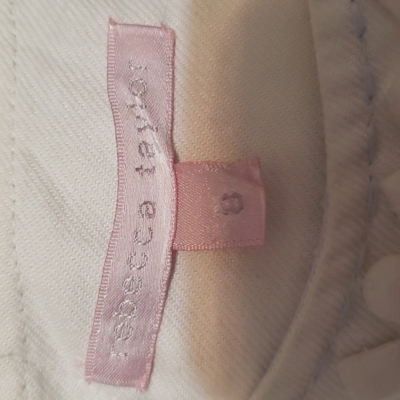 Rebecca Taylor cotton linen sleeves dress colorblock 2-tone beaded neck - Picture 9 of 10